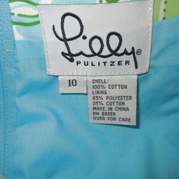 Vtg Lilly Pulitzer Sabrina Strapless Atlantis Dress Size 10 Glitter Fit & Flare - Picture 6 of 10